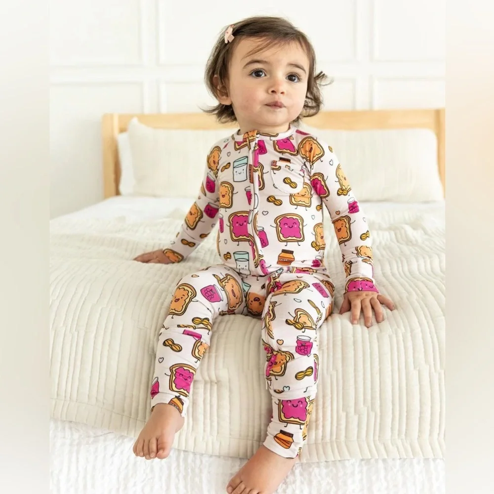 PB+GRAPE| ‘Peanut Butter Jelly’ Bamboo Footie Pajamas
